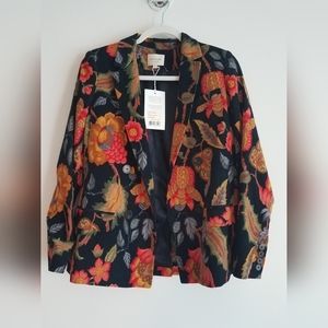 NWT Sezane Christie Jacket in Retro Flowers, size 36 but runs large